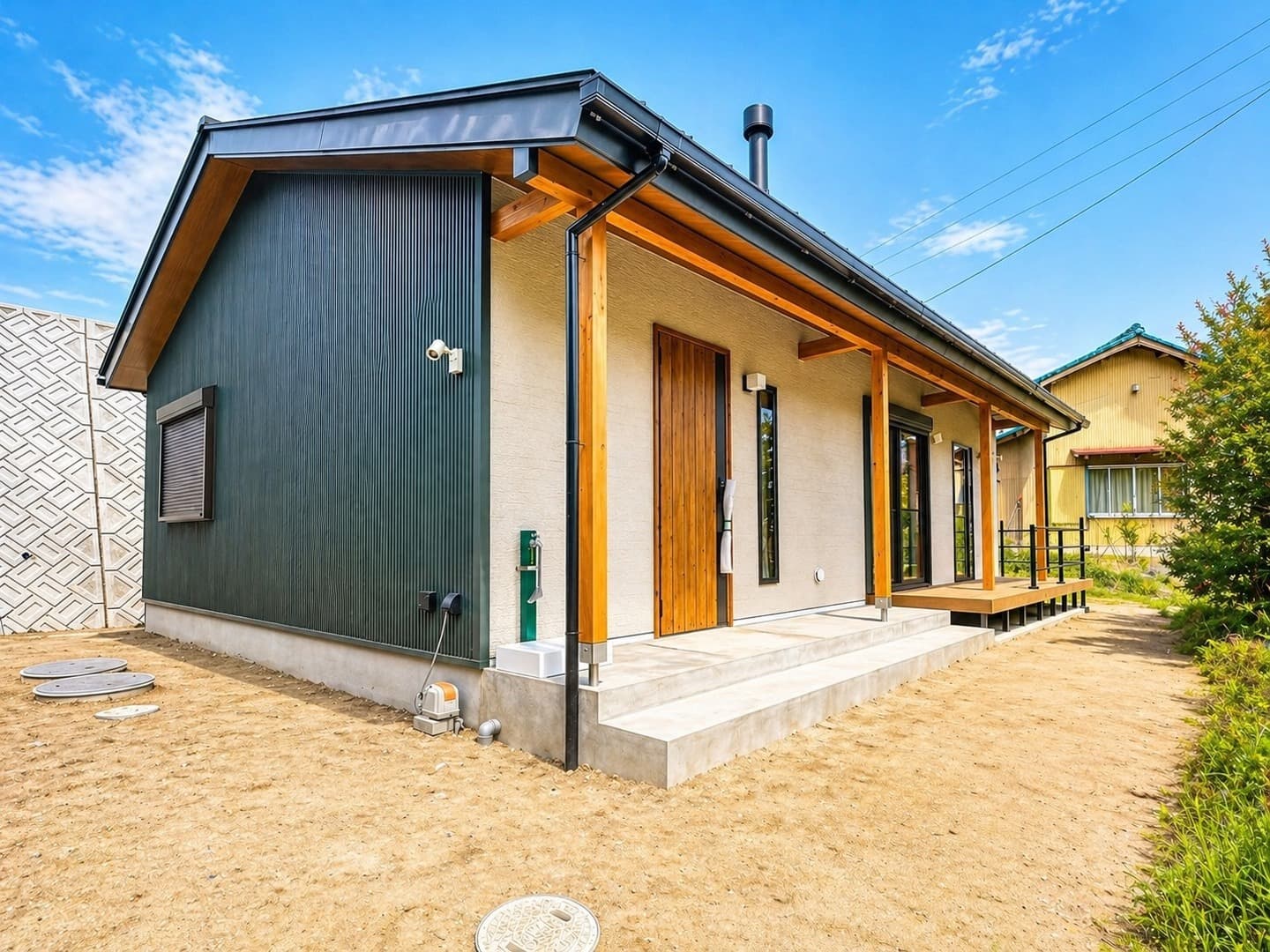 薪ストーブのある平屋住宅